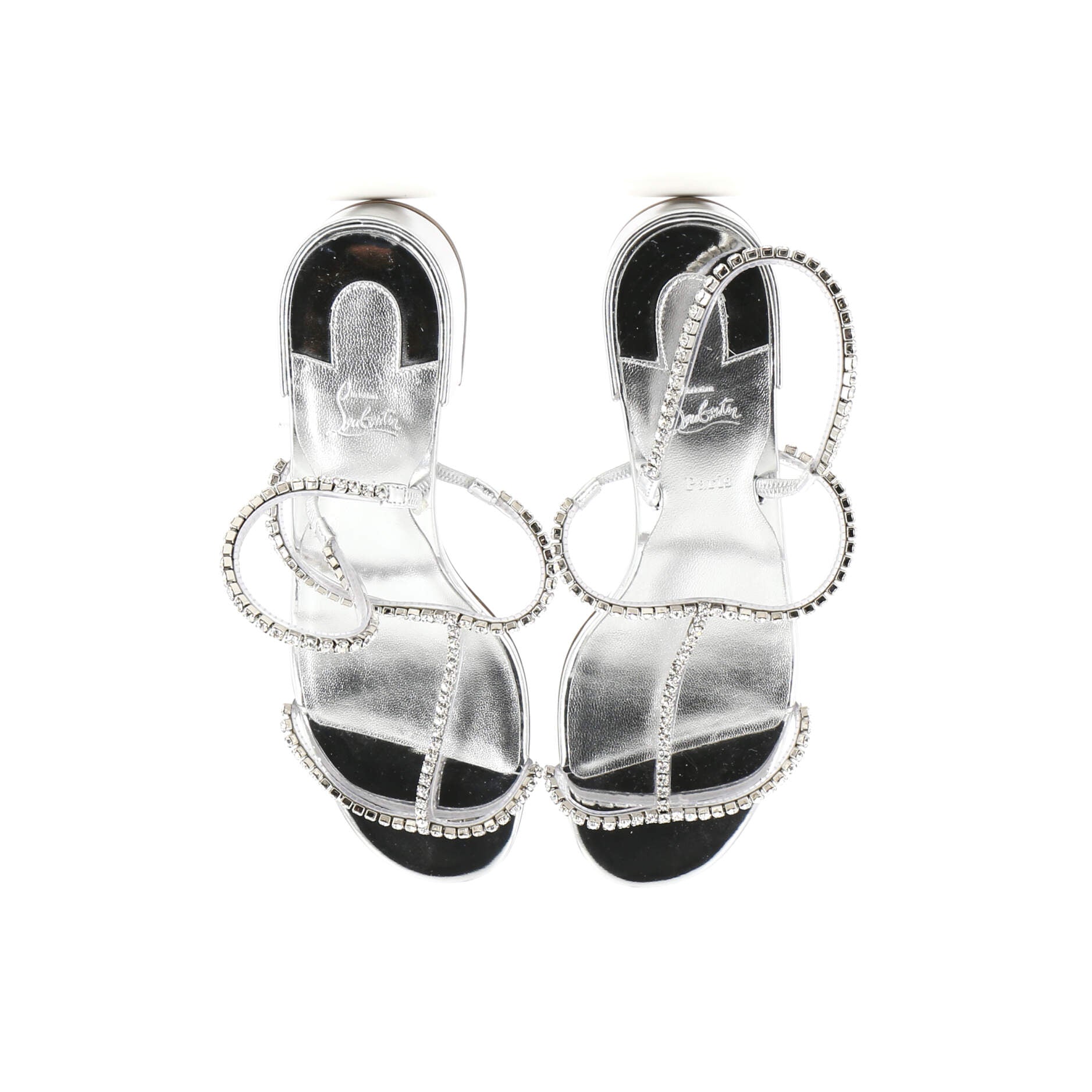 Women's Simple Queenie Sandals Crystal Embellished Leather 25