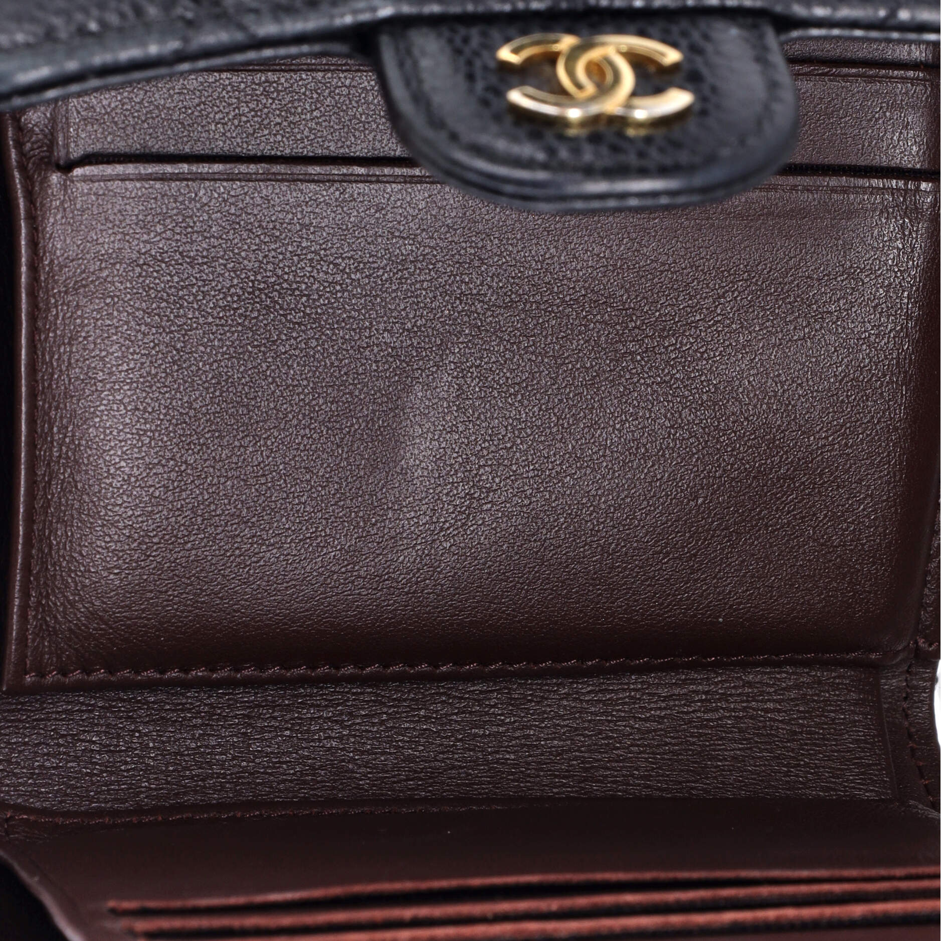 CC Compact Classic Flap Wallet Quilted Caviar