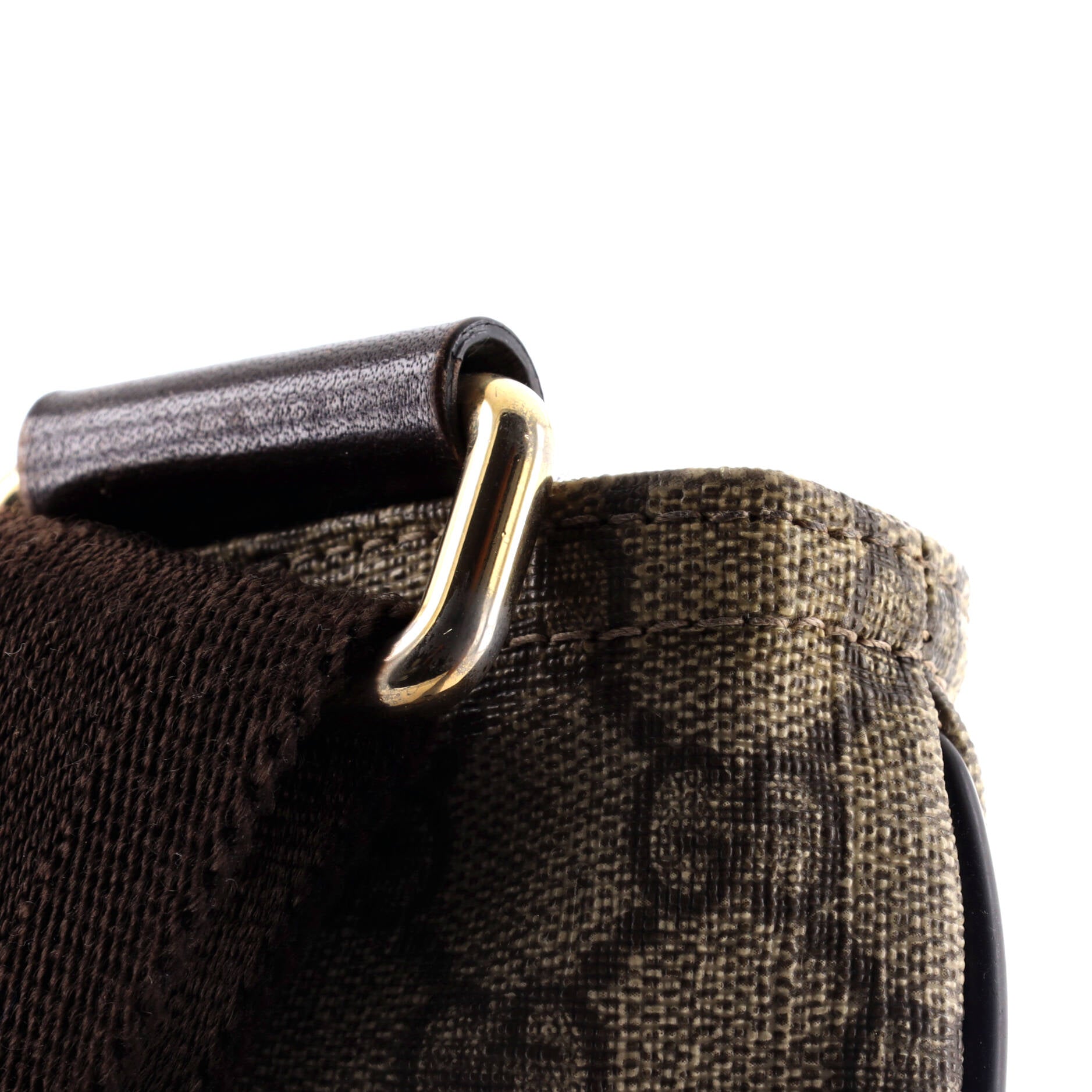 Zip Top Messenger Bag GG Coated Canvas Large