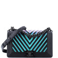 Boy Flap Bag Chevron Painted Calfskin Old Medium