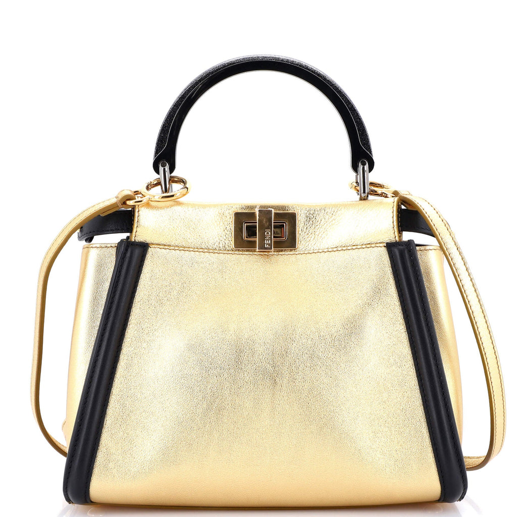 Resin Handle Peekaboo Bag Leather Mini