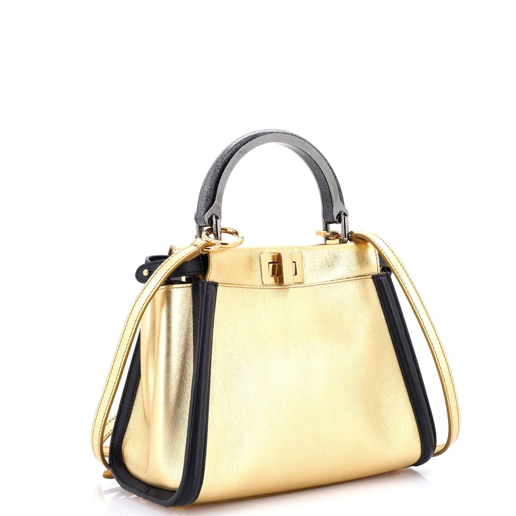 Resin Handle Peekaboo Bag Leather Mini