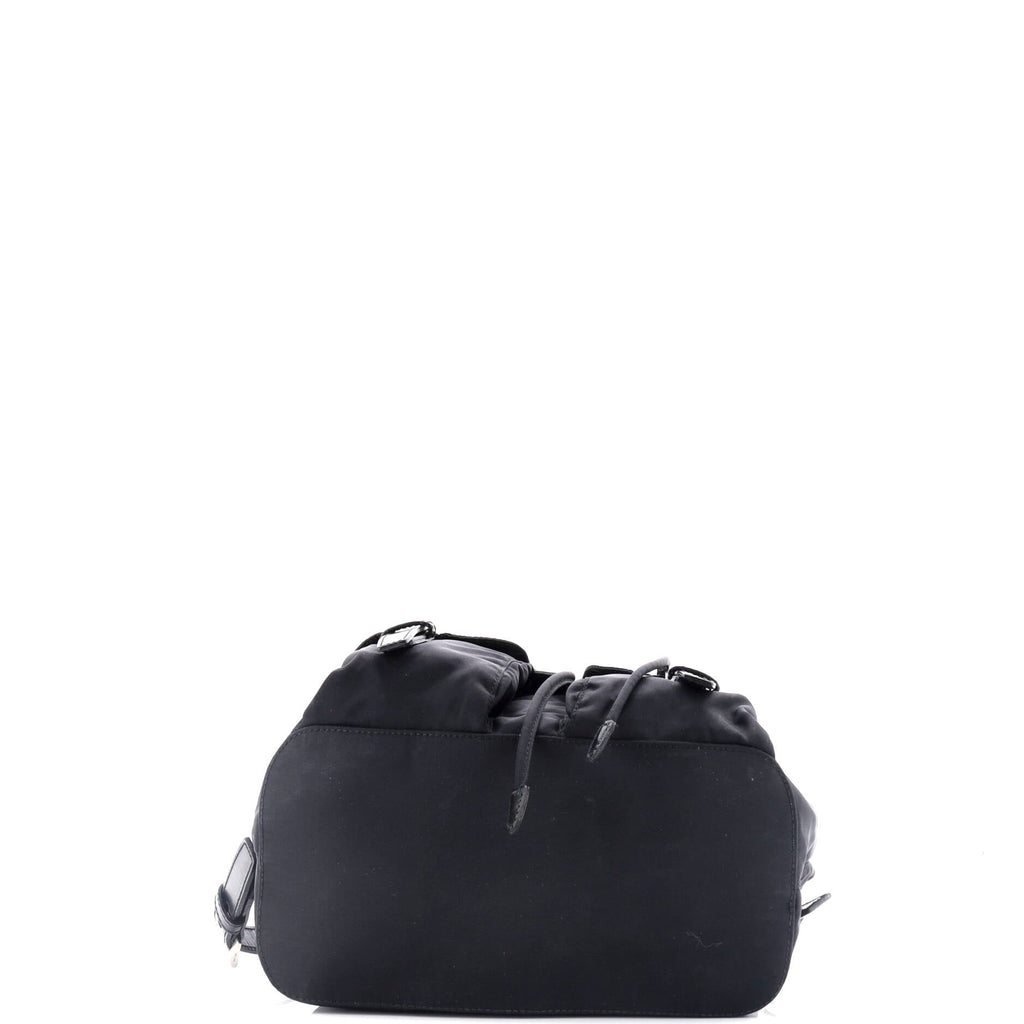 Vela Double Front Pocket Backpack Tessuto with Saffiano Leather Small