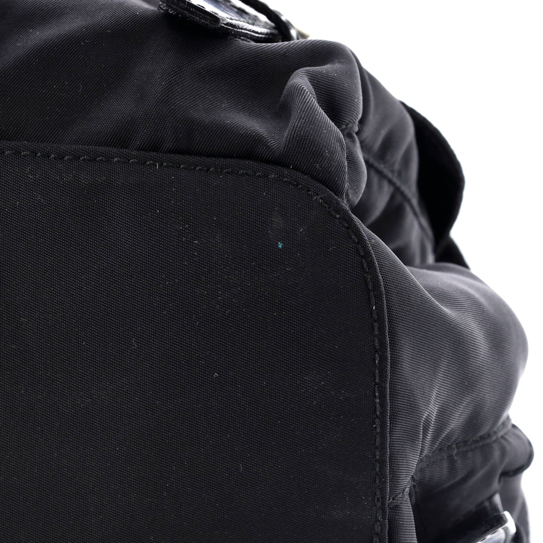 Vela Double Front Pocket Backpack Tessuto with Saffiano Leather Small