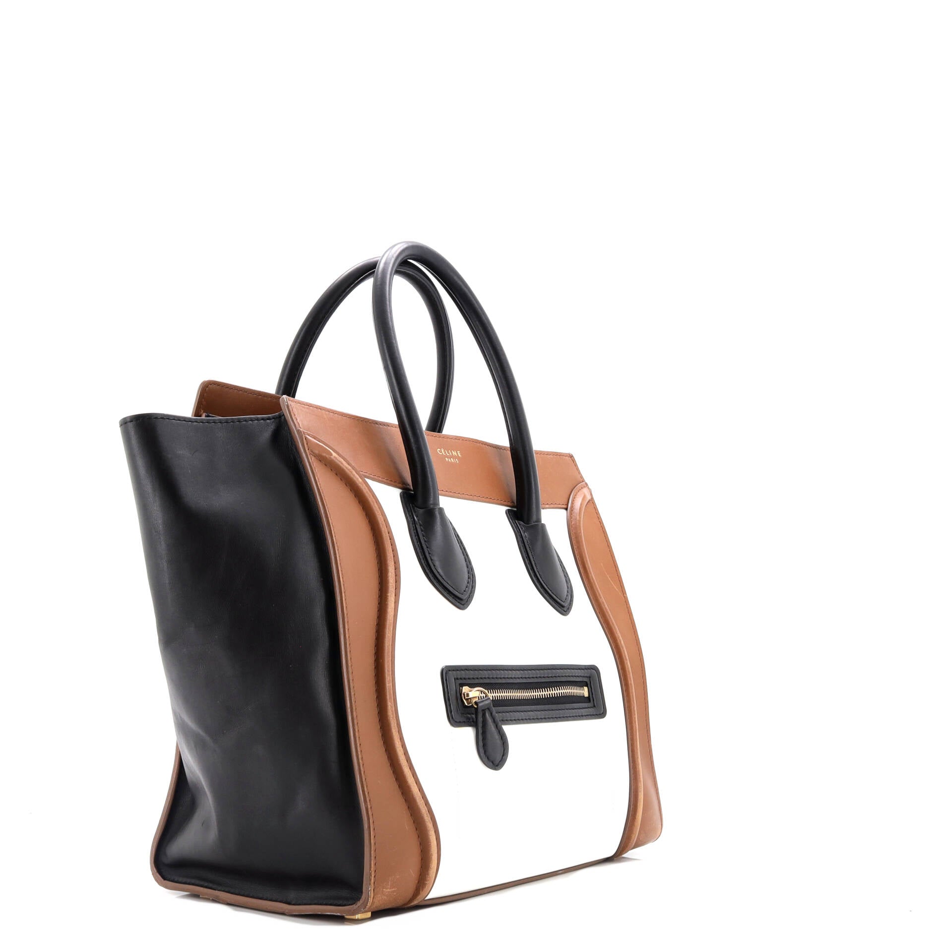 Tricolor Luggage Bag Leather Micro