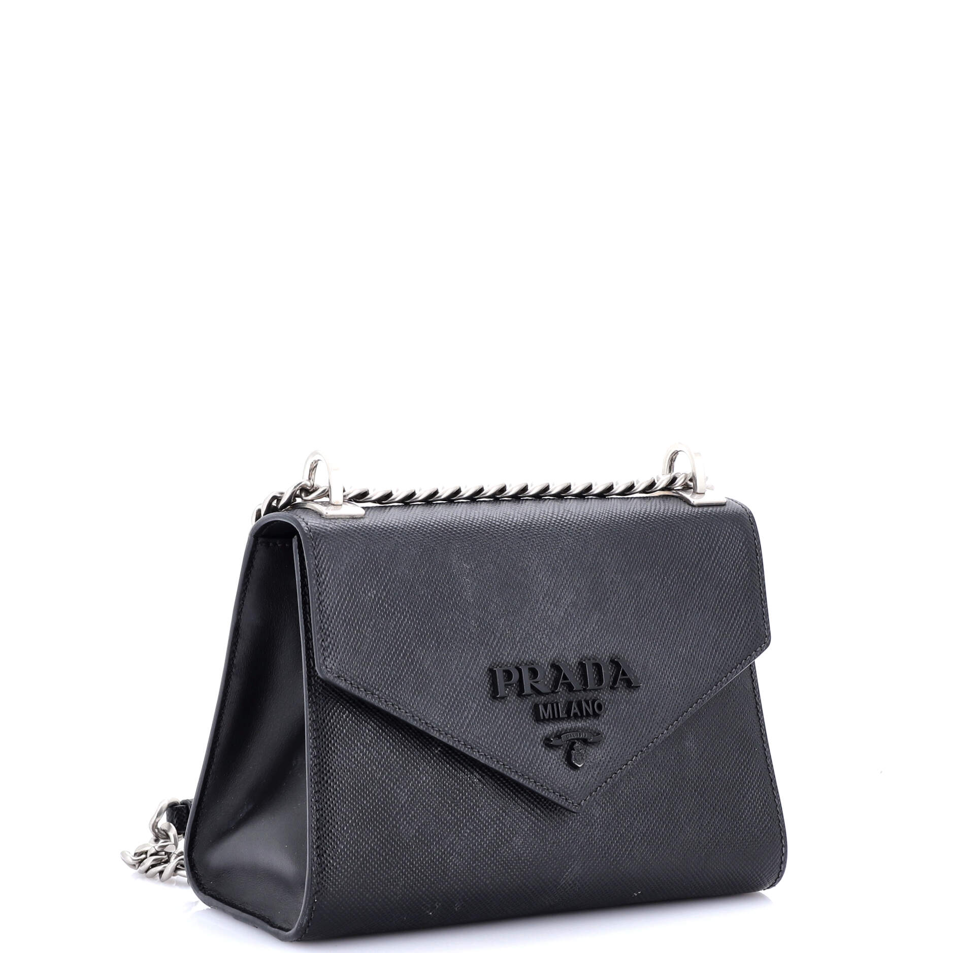 Monochrome Shoulder Bag Saffiano Leather Medium
