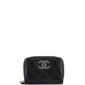 CC Cut Out Coco Chanel Zip Coin Purse Quilted Caviar Small