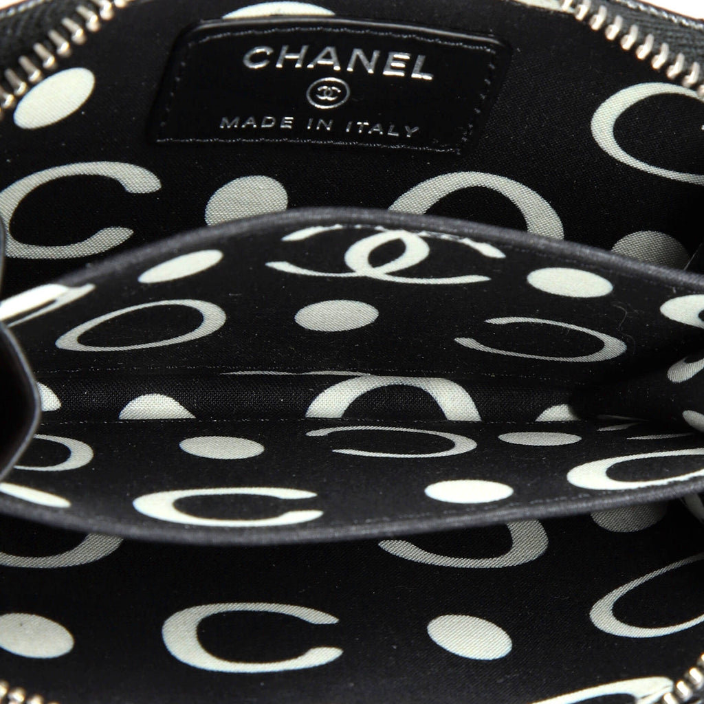 CC Cut Out Coco Chanel Zip Coin Purse Quilted Caviar Small