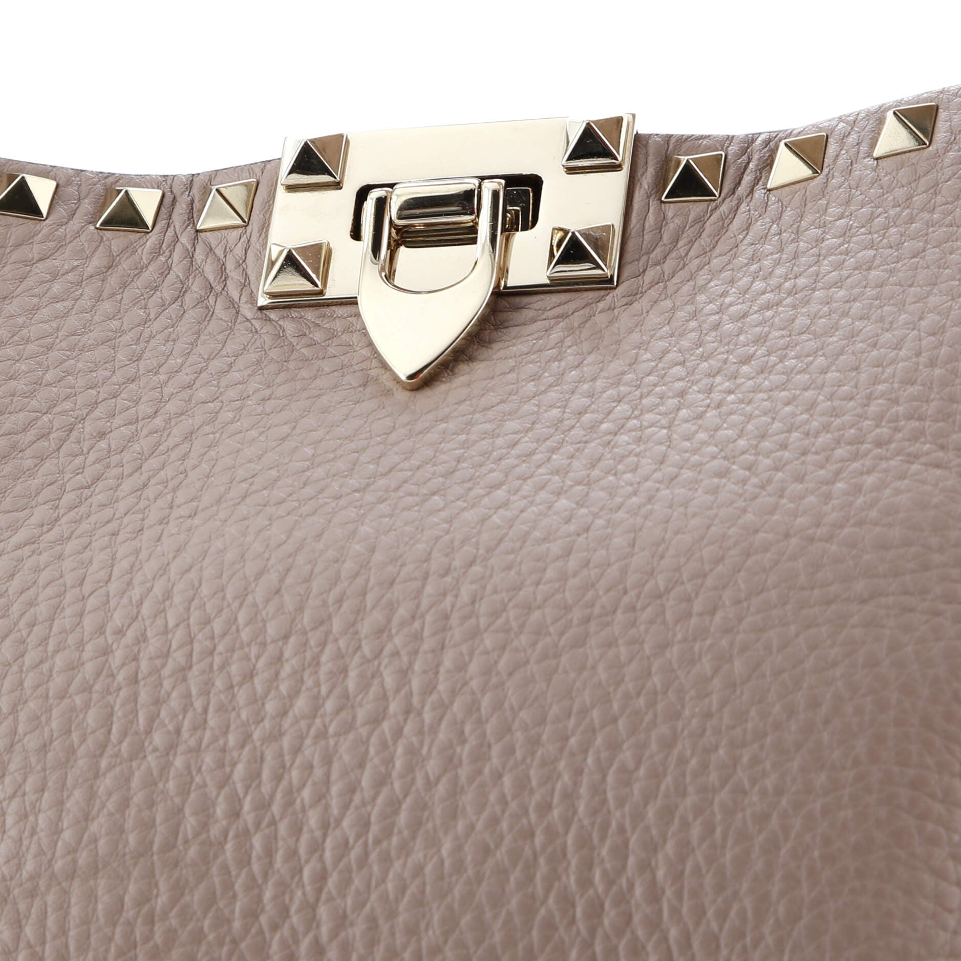 Rockstud Flip Lock Hobo Leather Small
