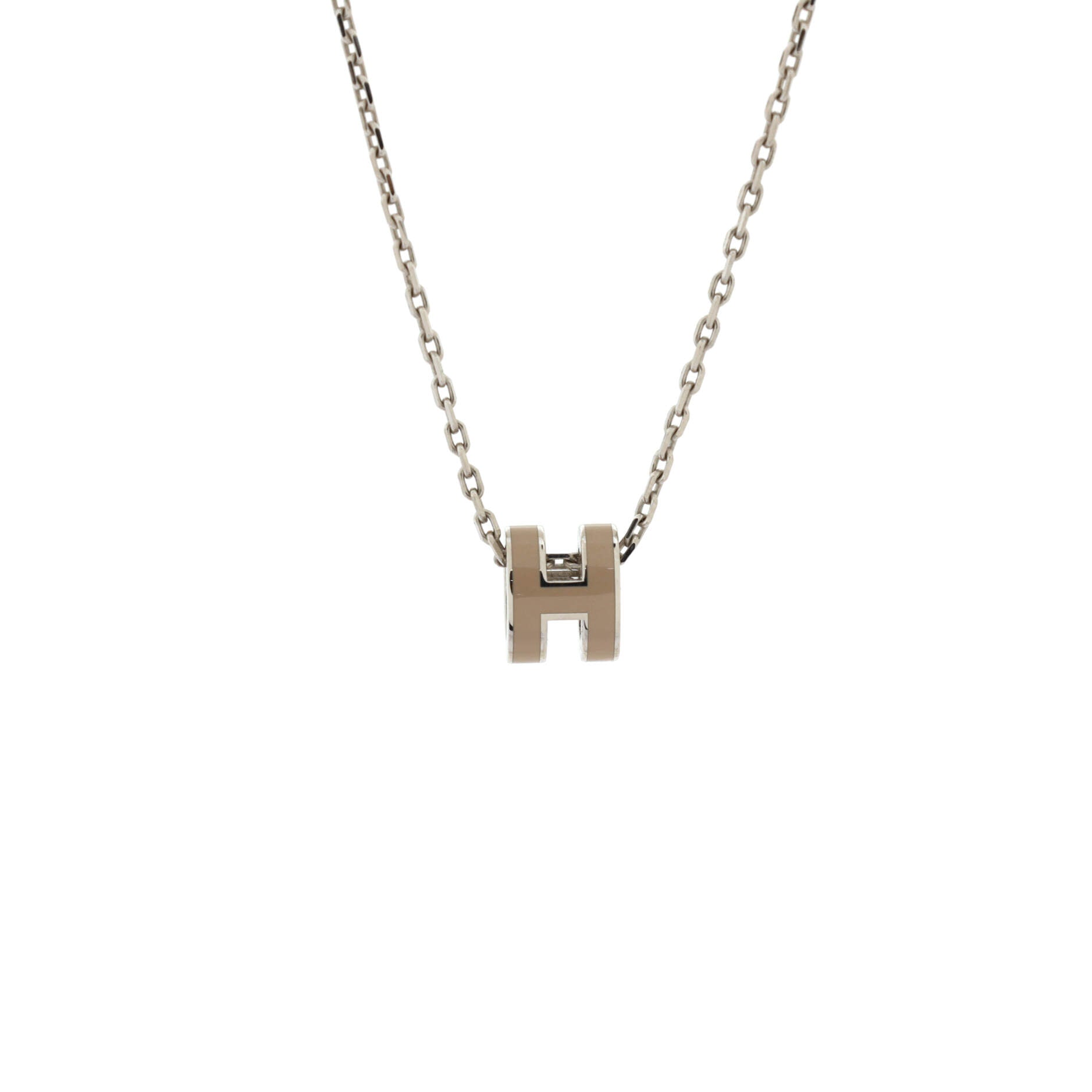 Pop H Pendant Chain Necklace Metal and Enamel Mini