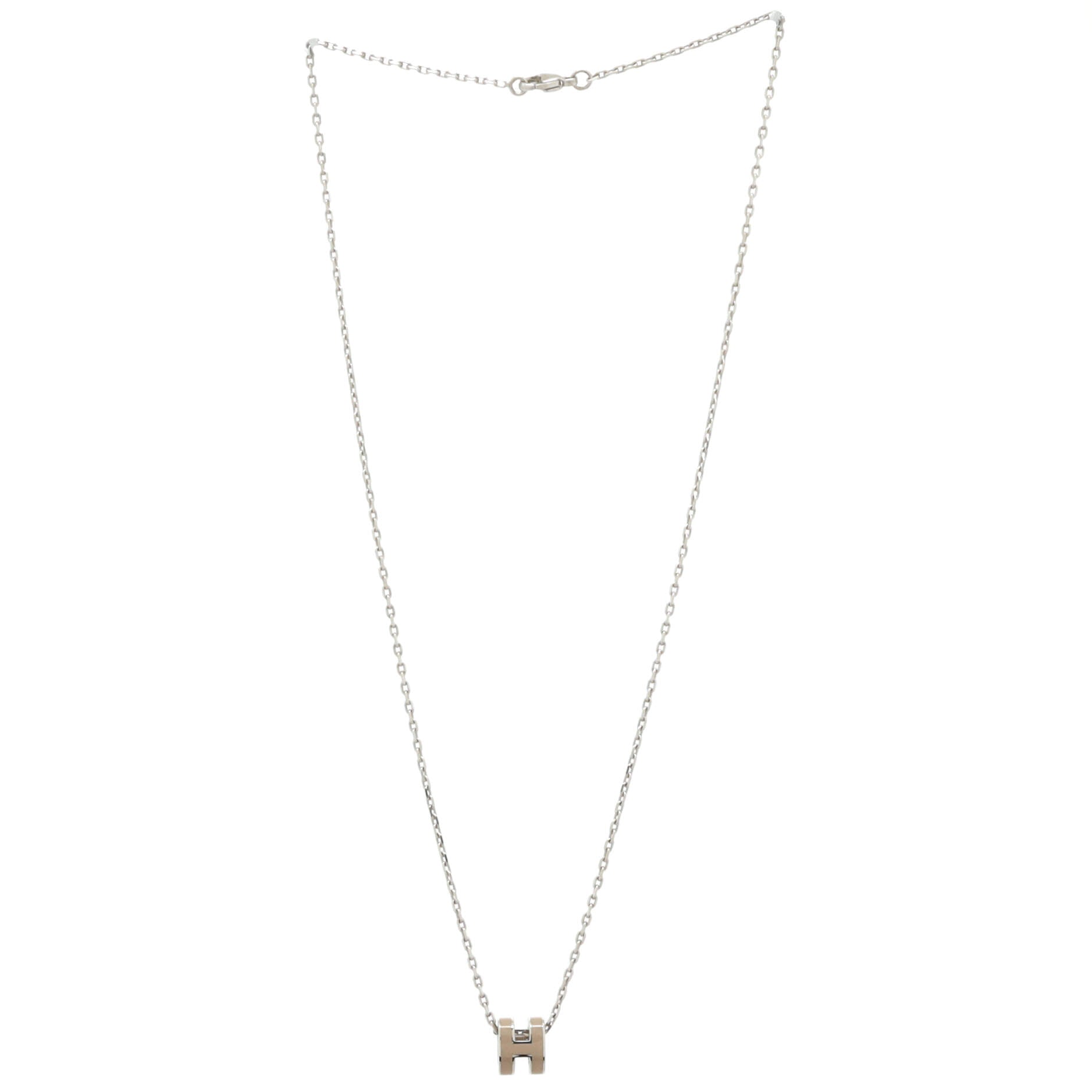 Pop H Pendant Chain Necklace Metal and Enamel Mini
