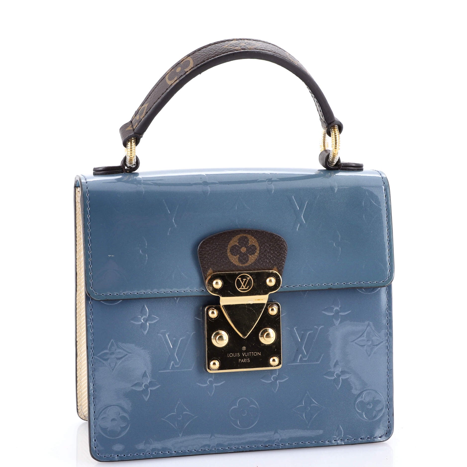 Spring Street NM Handbag Monogram Vernis with Monogram Canvas and Epi Leather