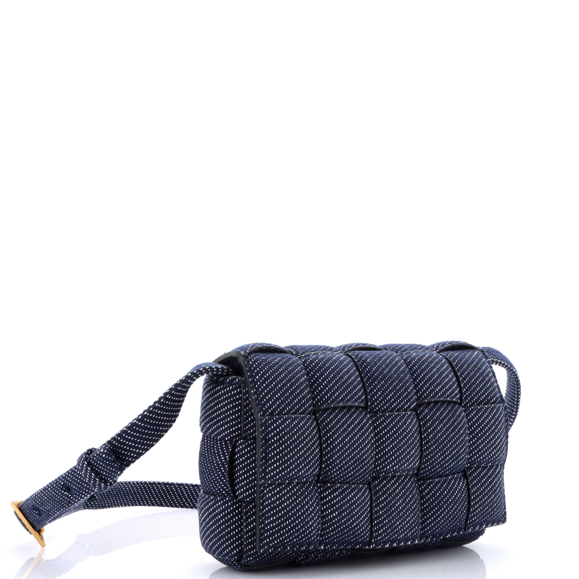 Cassette Crossbody Bag Padded Maxi Intrecciato Denim