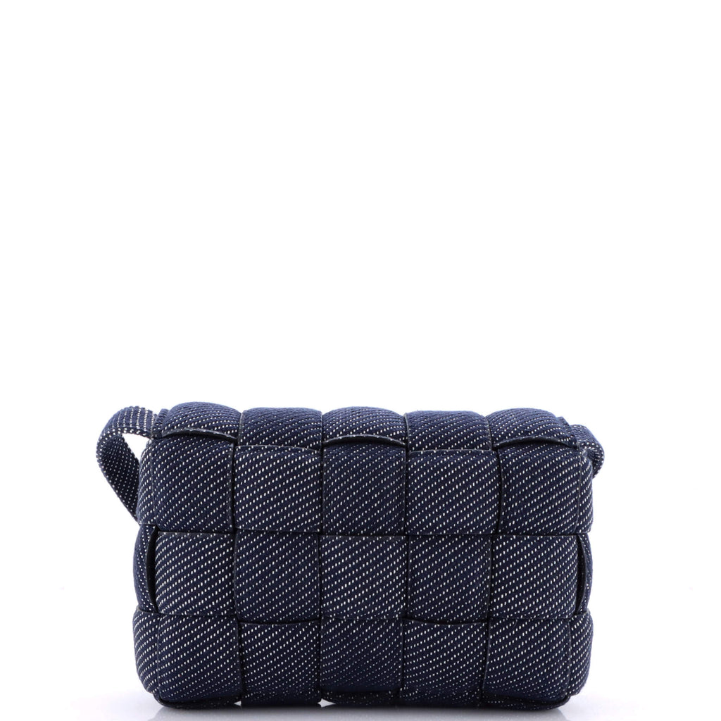 Cassette Crossbody Bag Padded Maxi Intrecciato Denim