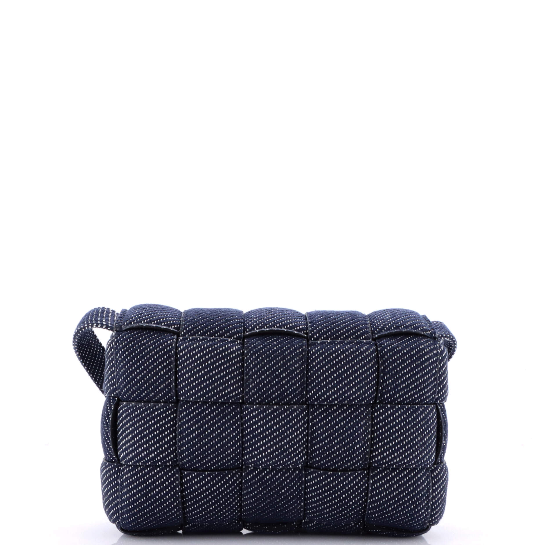 Cassette Crossbody Bag Padded Maxi Intrecciato Denim