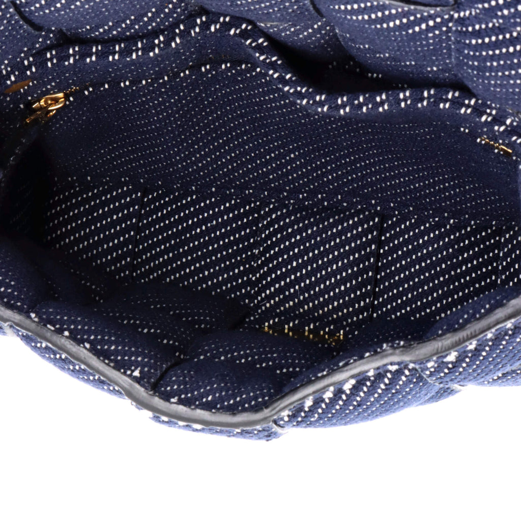 Cassette Crossbody Bag Padded Maxi Intrecciato Denim