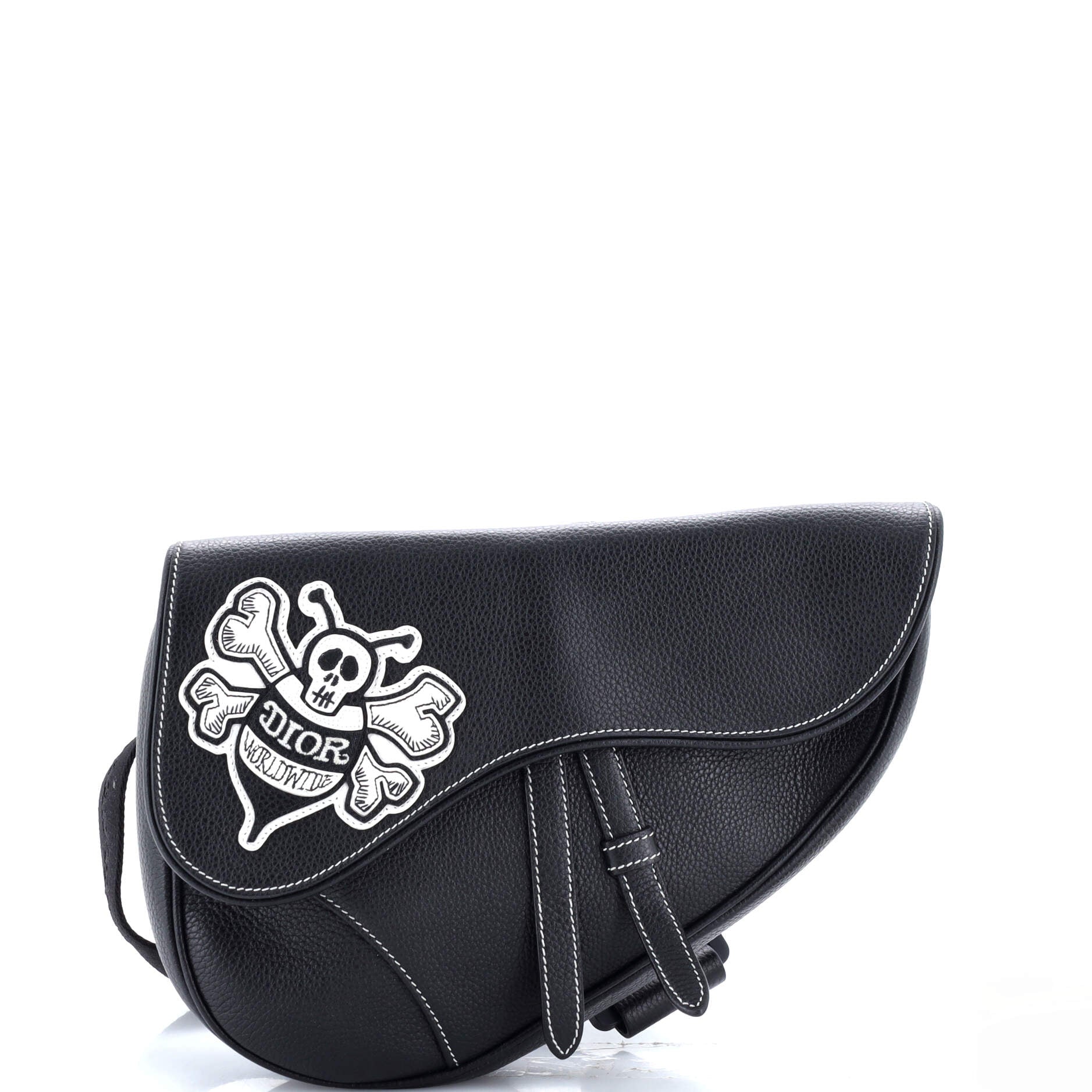 Shawn Stussy Saddle Crossbody Bag Leather with Applique