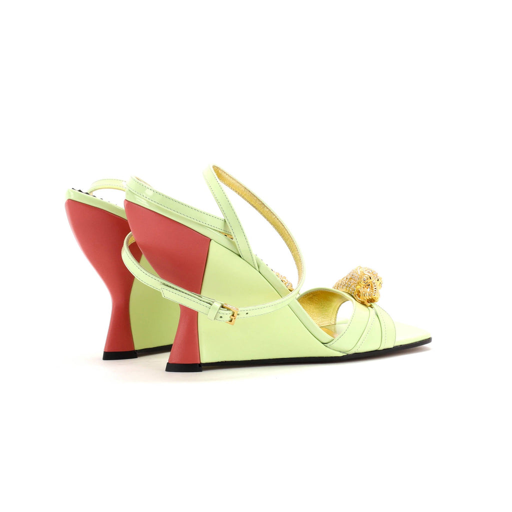 Women's Snake Head Wedge Sandals Leather