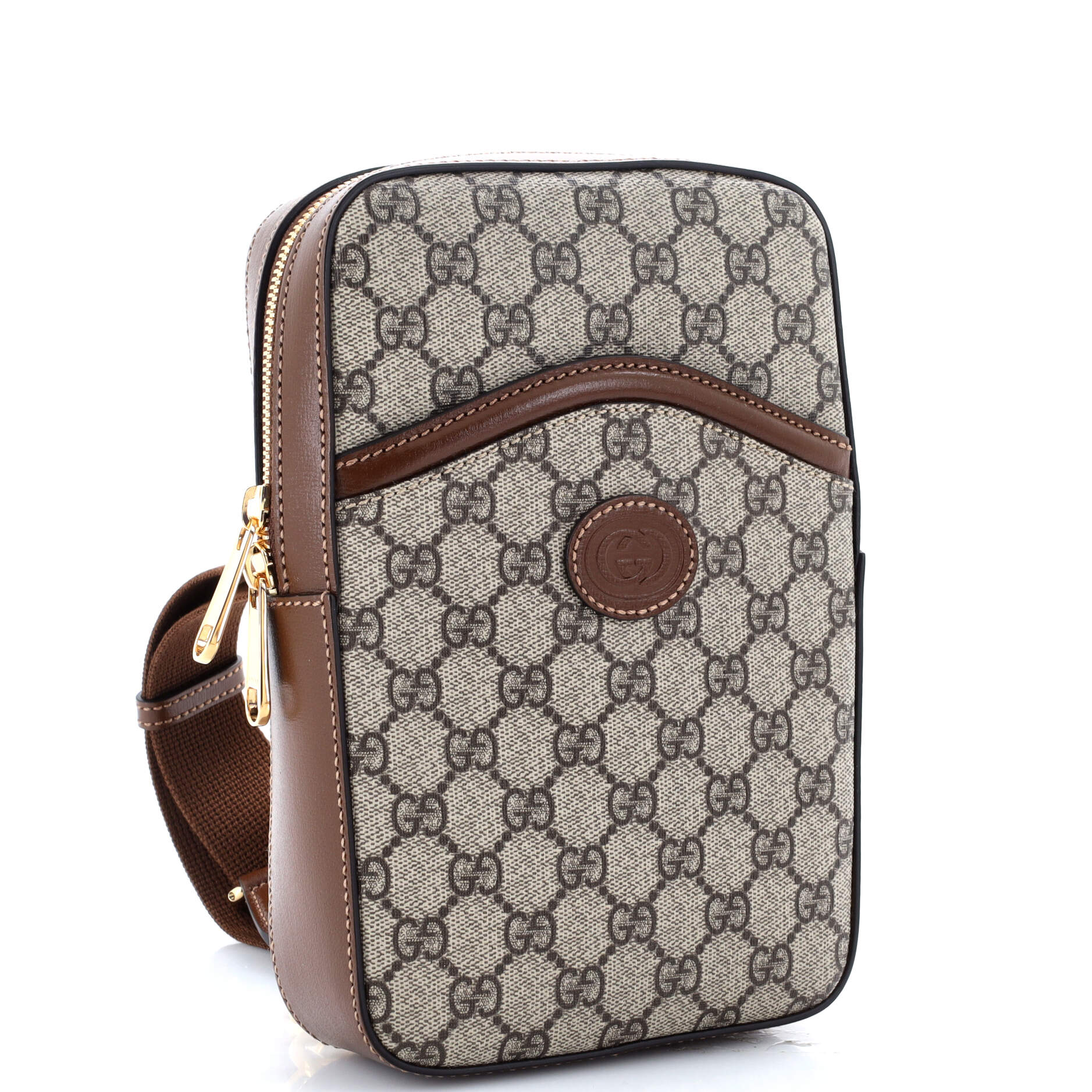 Interlocking G Patch Sling Bag GG Coated Canvas Small