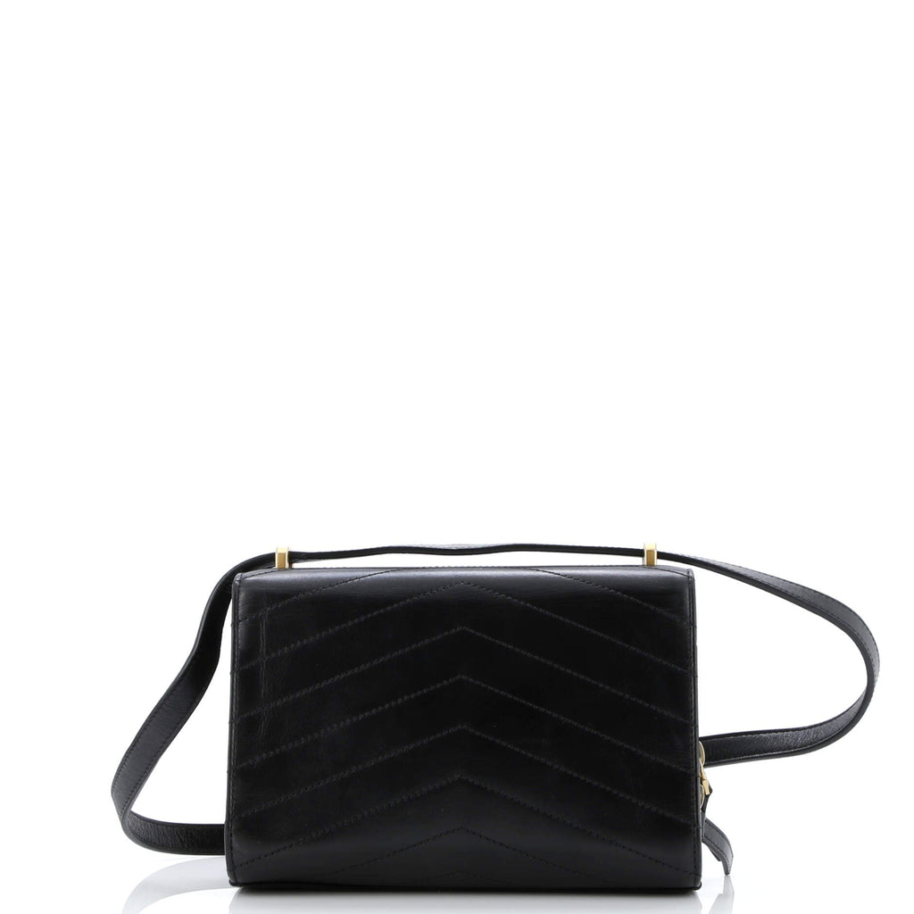 Medal Envelope Flap Bag Chevron Calfskin Small