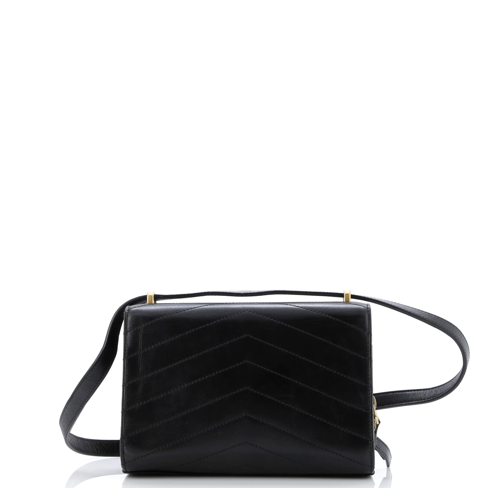Medal Envelope Flap Bag Chevron Calfskin Small