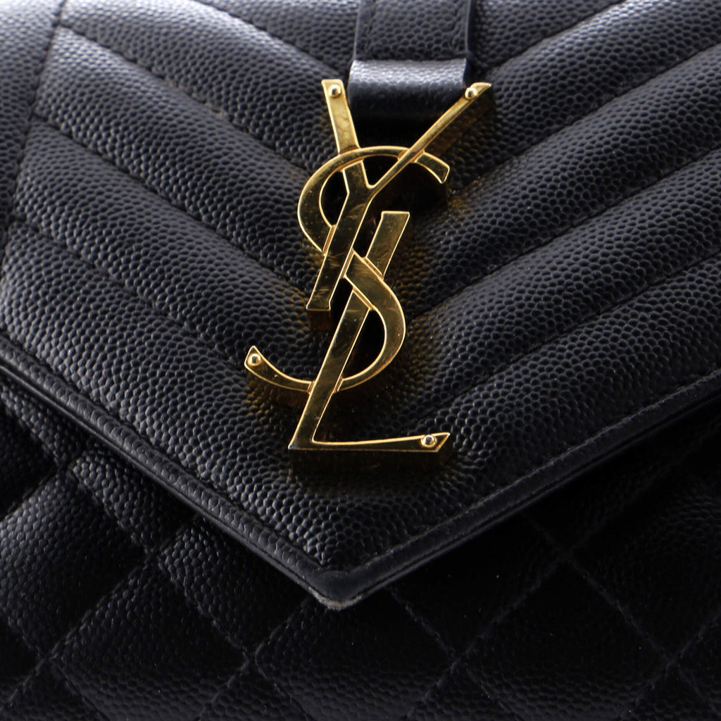 Classic Monogram Envelope Satchel Mixed Matelasse Leather Small