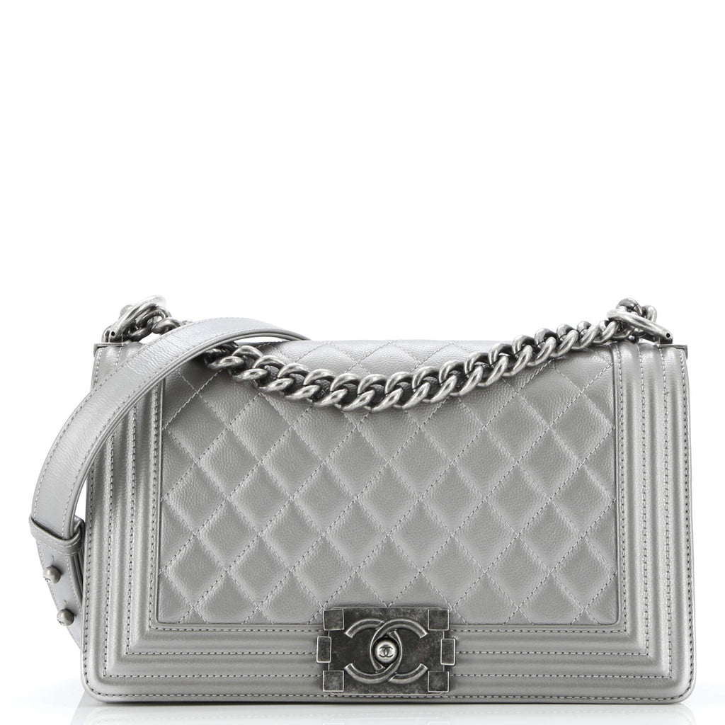 Boy Flap Bag Quilted Caviar Old Medium