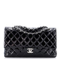 Vintage Classic Double Flap Bag Quilted Patent Medium