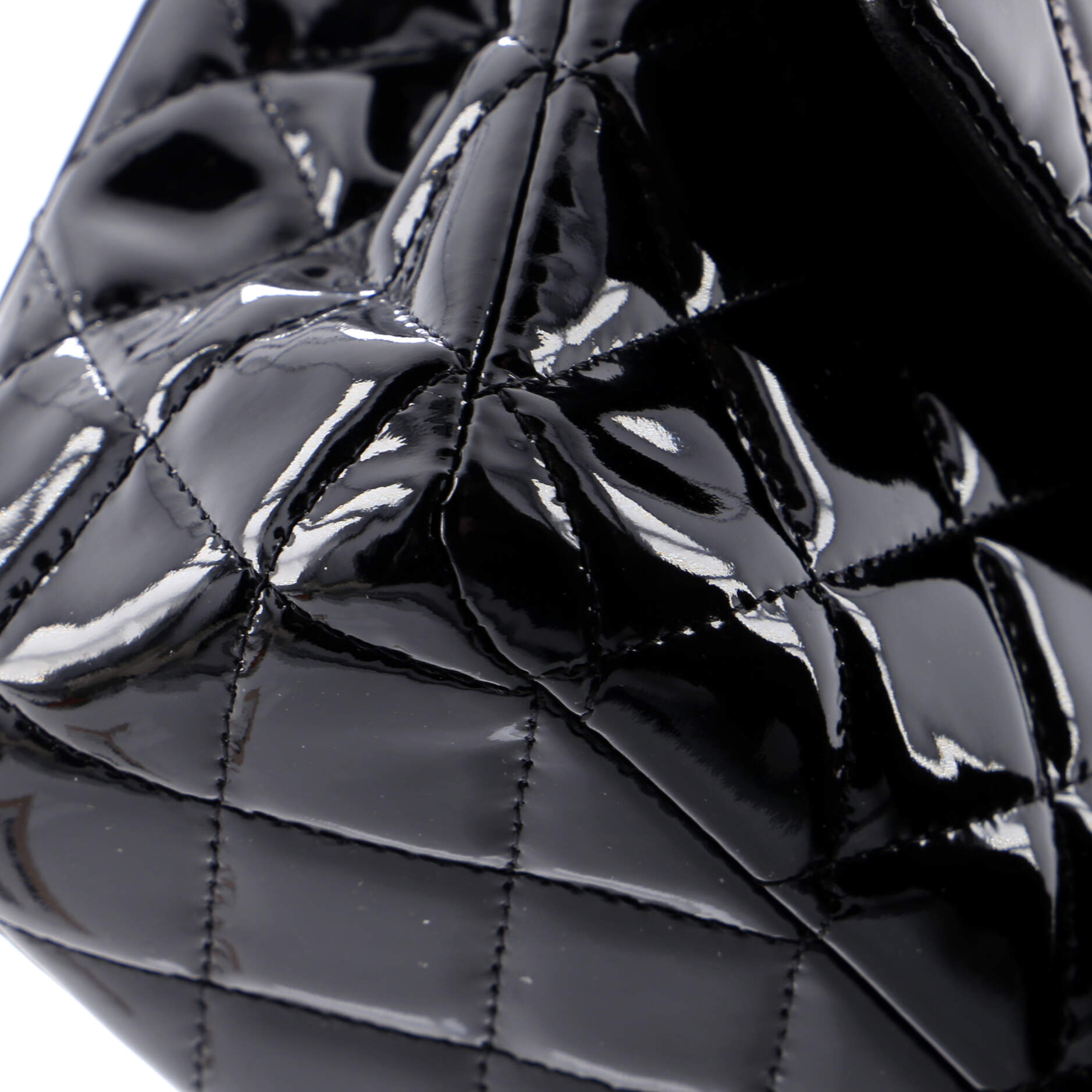 Vintage Classic Double Flap Bag Quilted Patent Medium