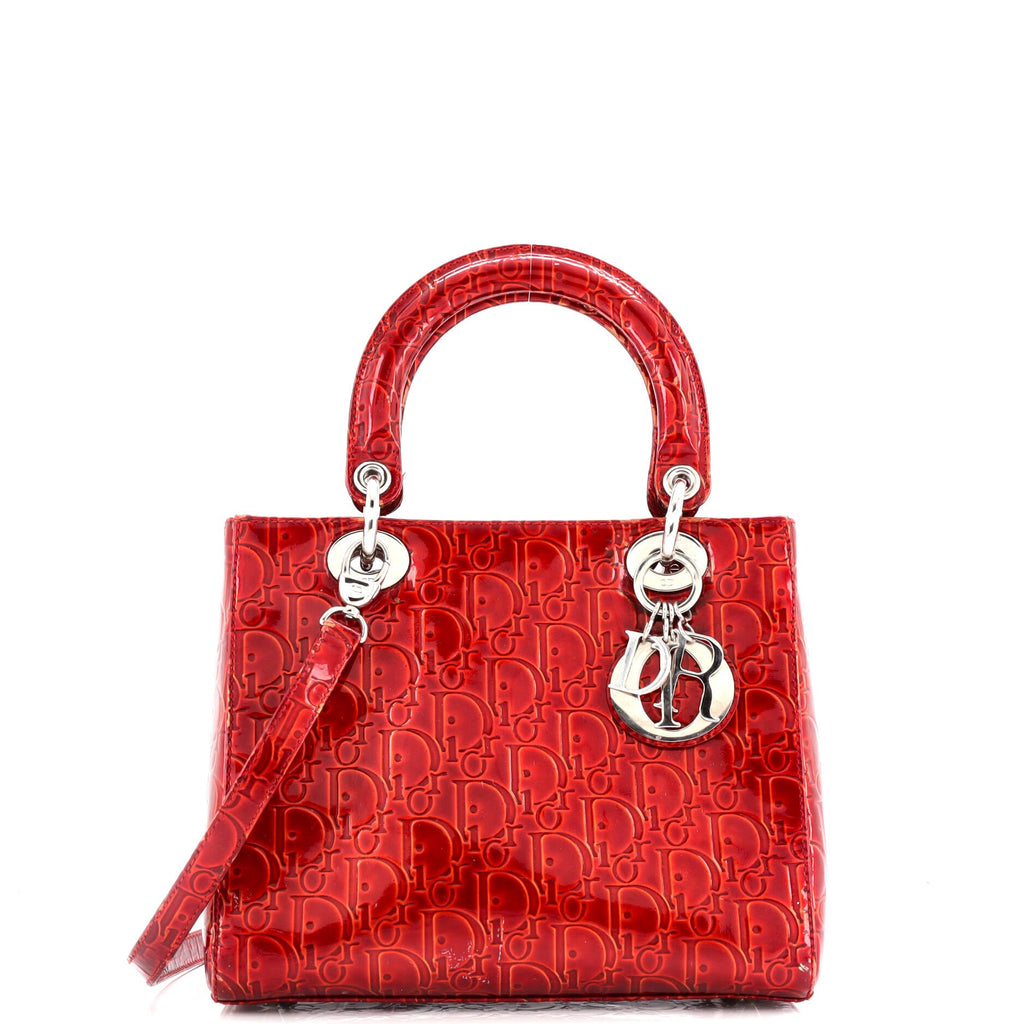 Vintage Lady Dior Bag Ultimate Embossed Patent Medium