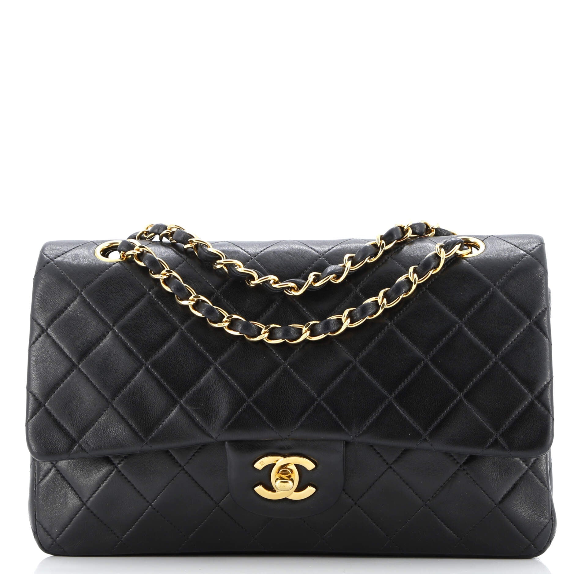 Vintage Classic Double Flap Bag Quilted Lambskin Medium