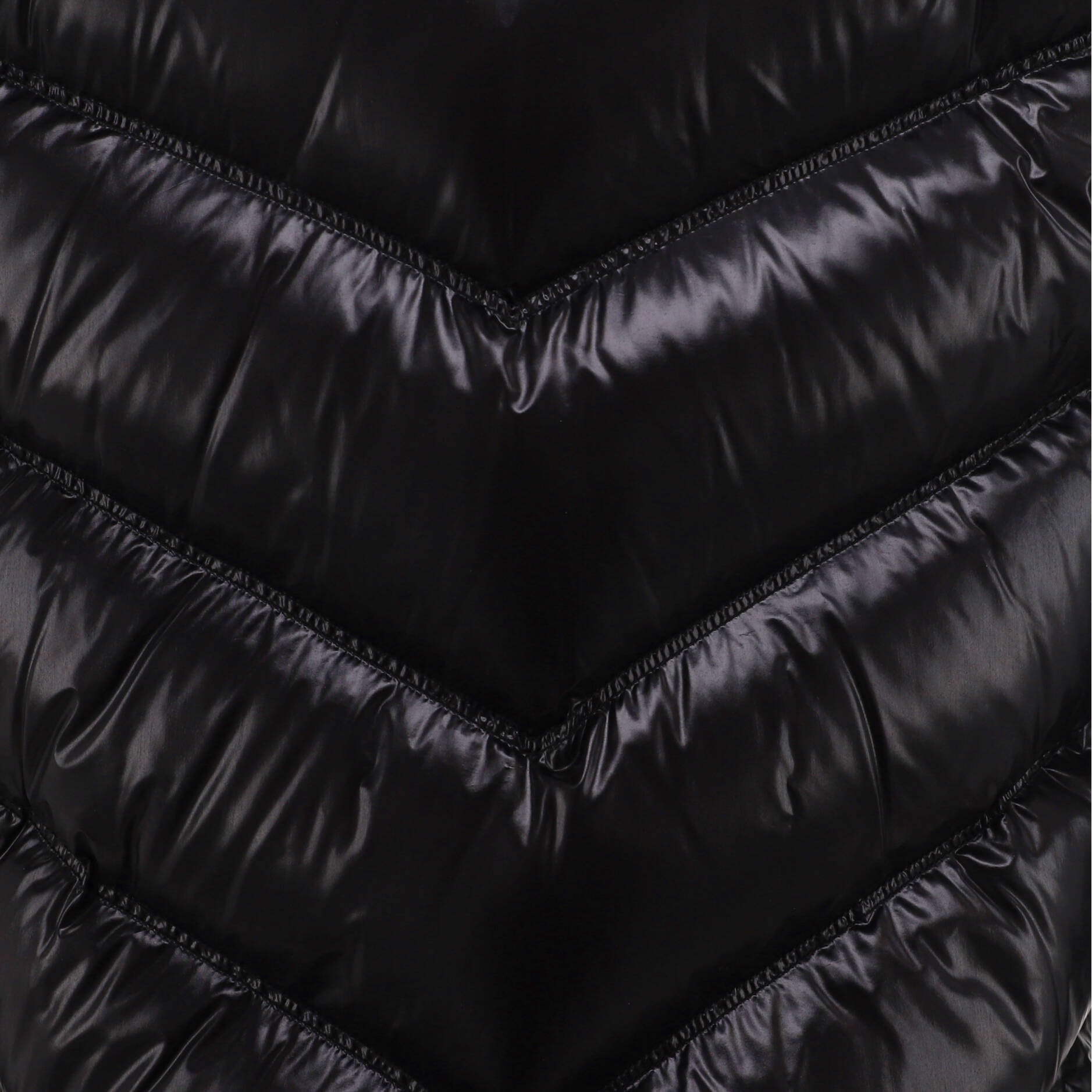 Women's Long Zip Coat Quilted Nylon and Wool Blend with Down