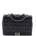 Rockstud Beehive Chain Flap Bag Quilted Leather Medium