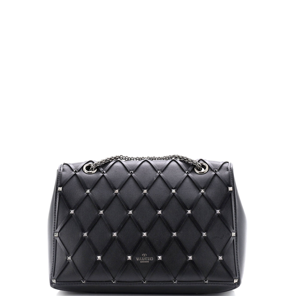 Rockstud Beehive Chain Flap Bag Quilted Leather Medium