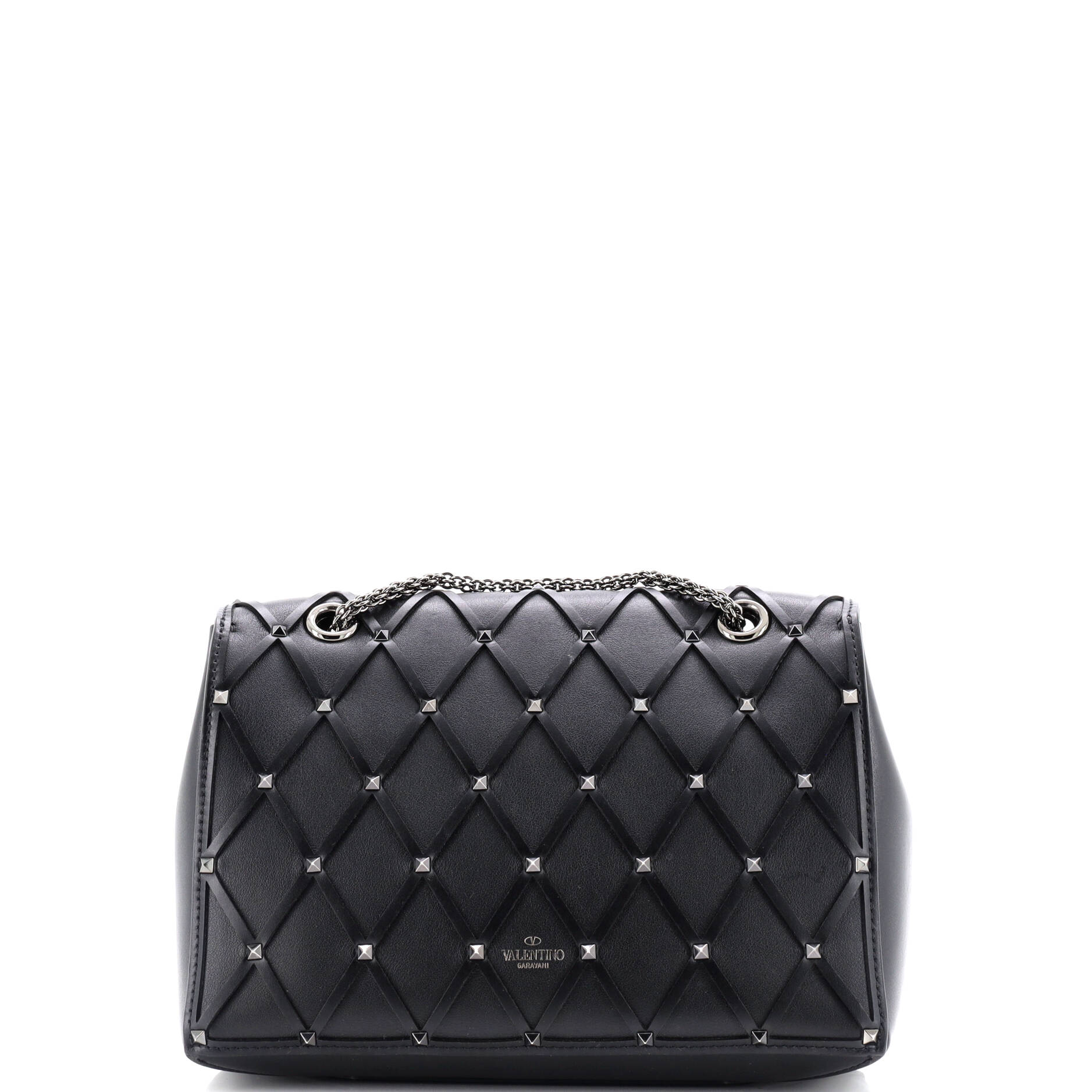 Rockstud Beehive Chain Flap Bag Quilted Leather Medium
