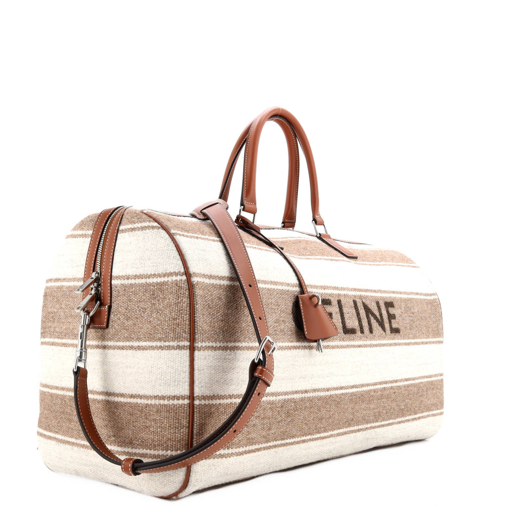 Travel Duffle Bag Striped Jacquard Textile Large