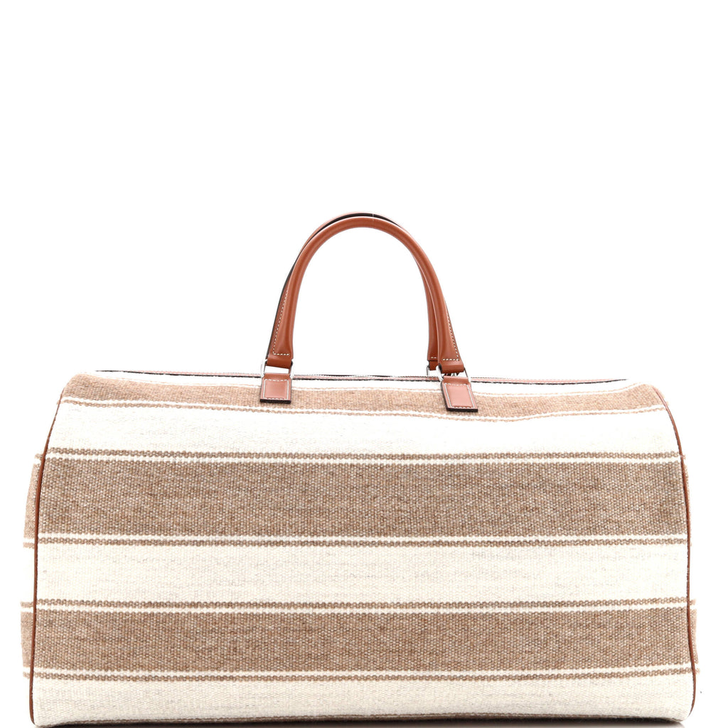 Travel Duffle Bag Striped Jacquard Textile Large