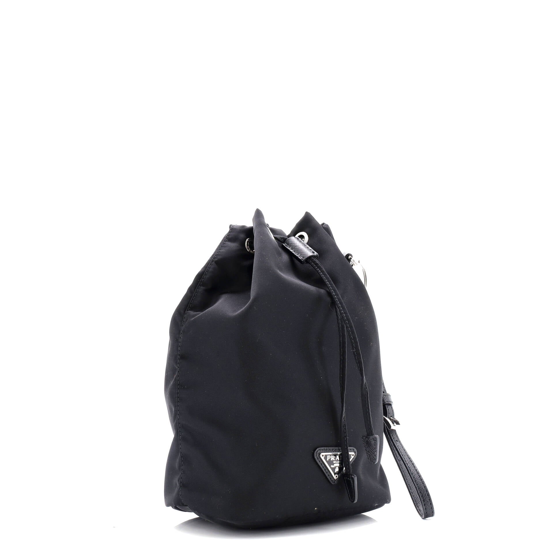 Drawstring Wristlet Bucket Bag Tessuto Small