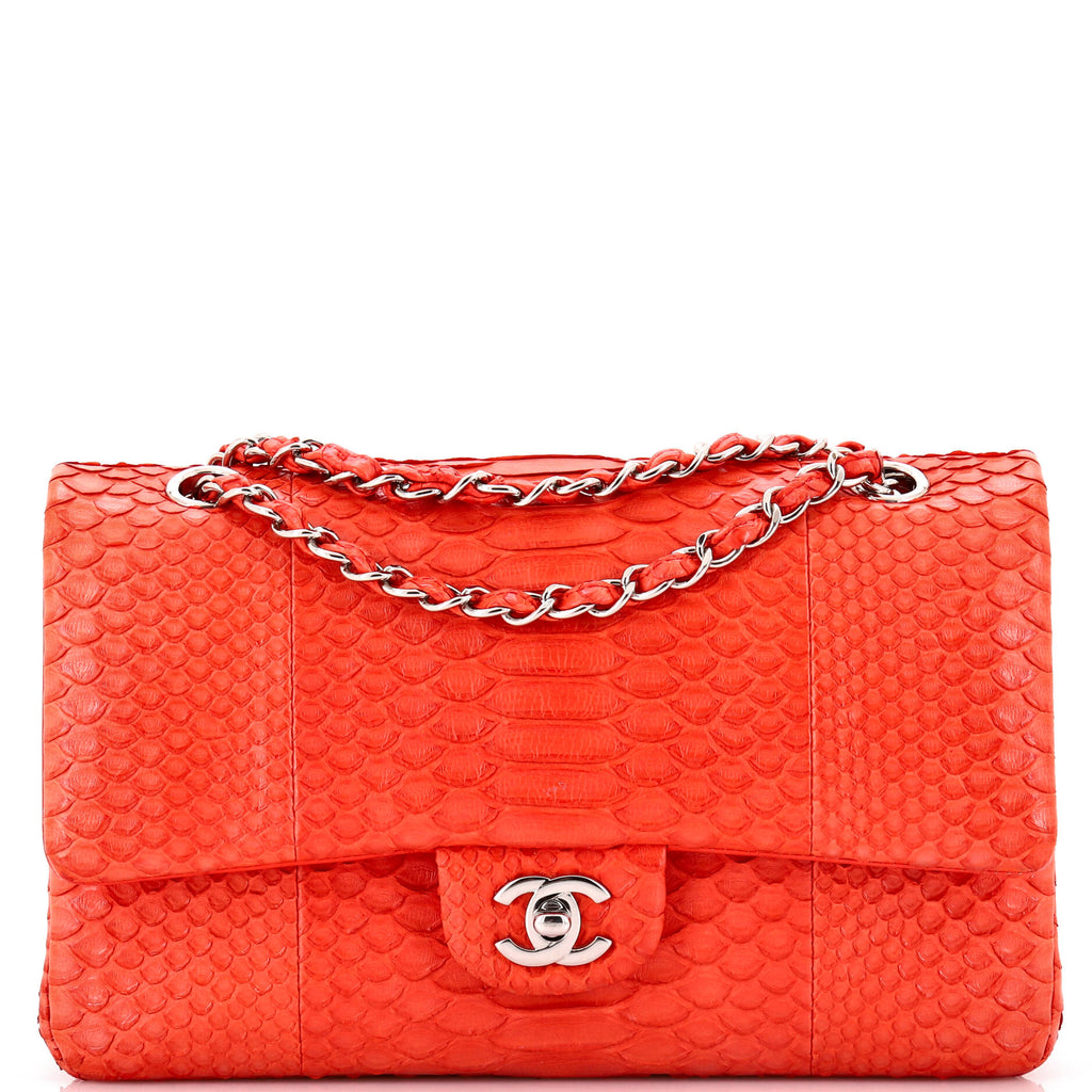 Classic Double Flap Bag Python Medium