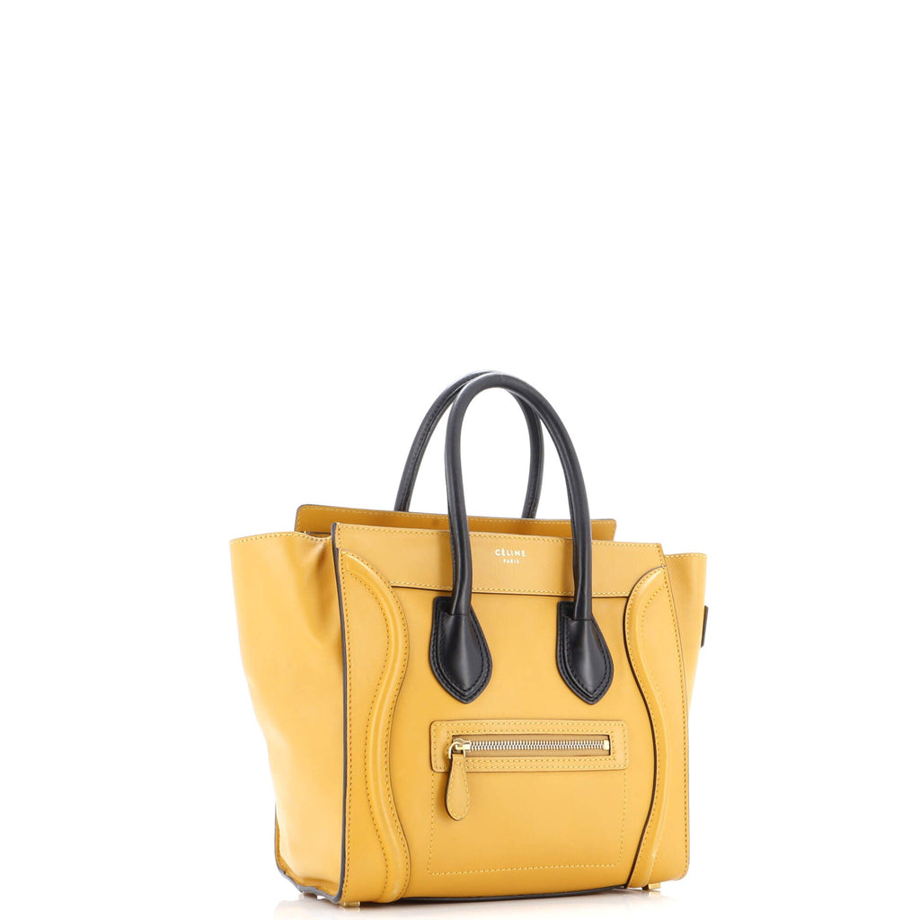 Bicolor Luggage Bag Leather Micro