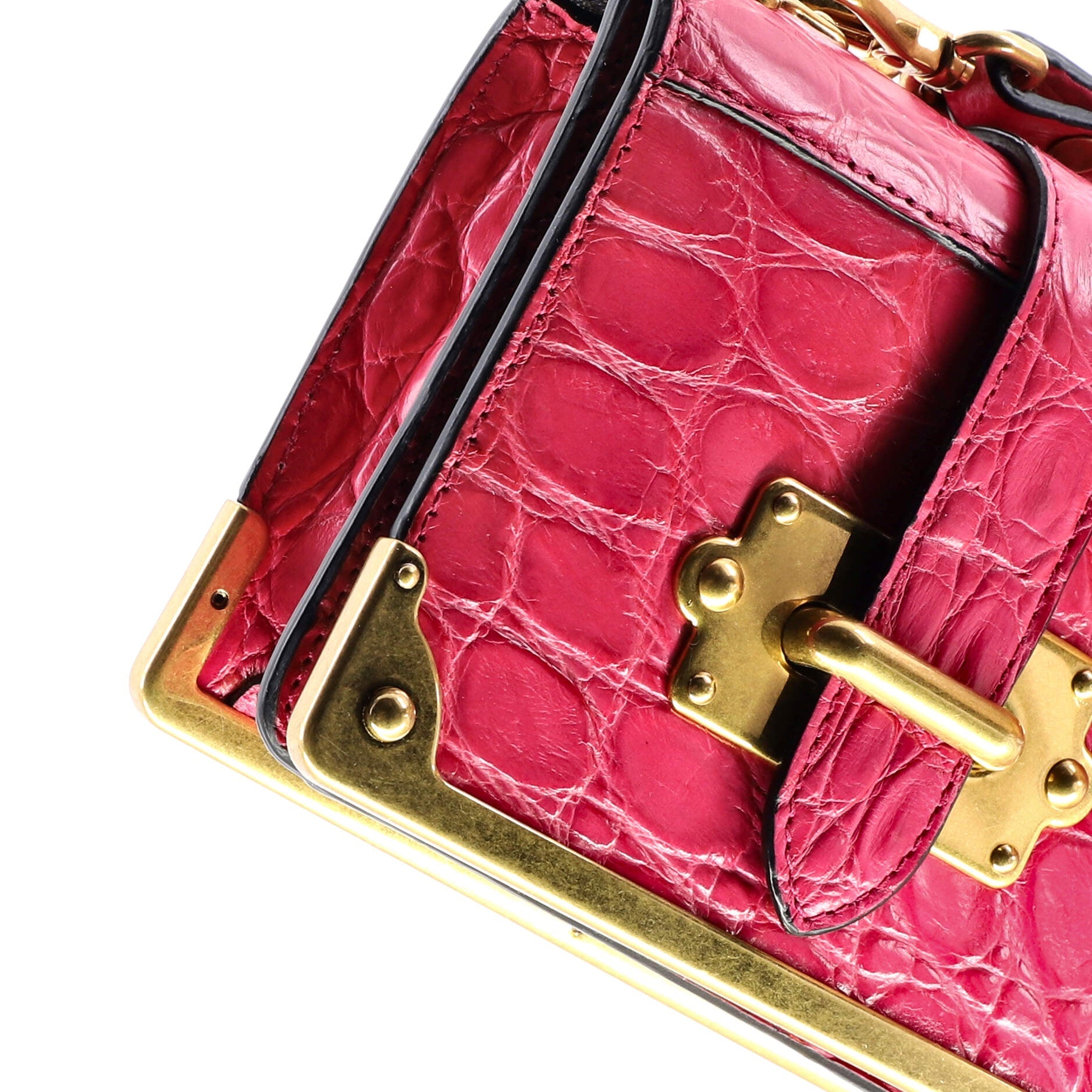 Cahier Chain Crossbody Bag Crocodile Micro