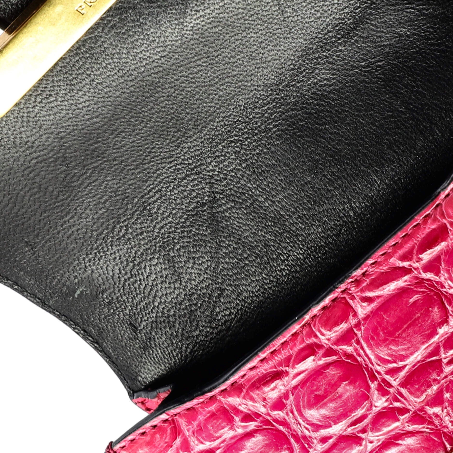 Cahier Chain Crossbody Bag Crocodile Micro
