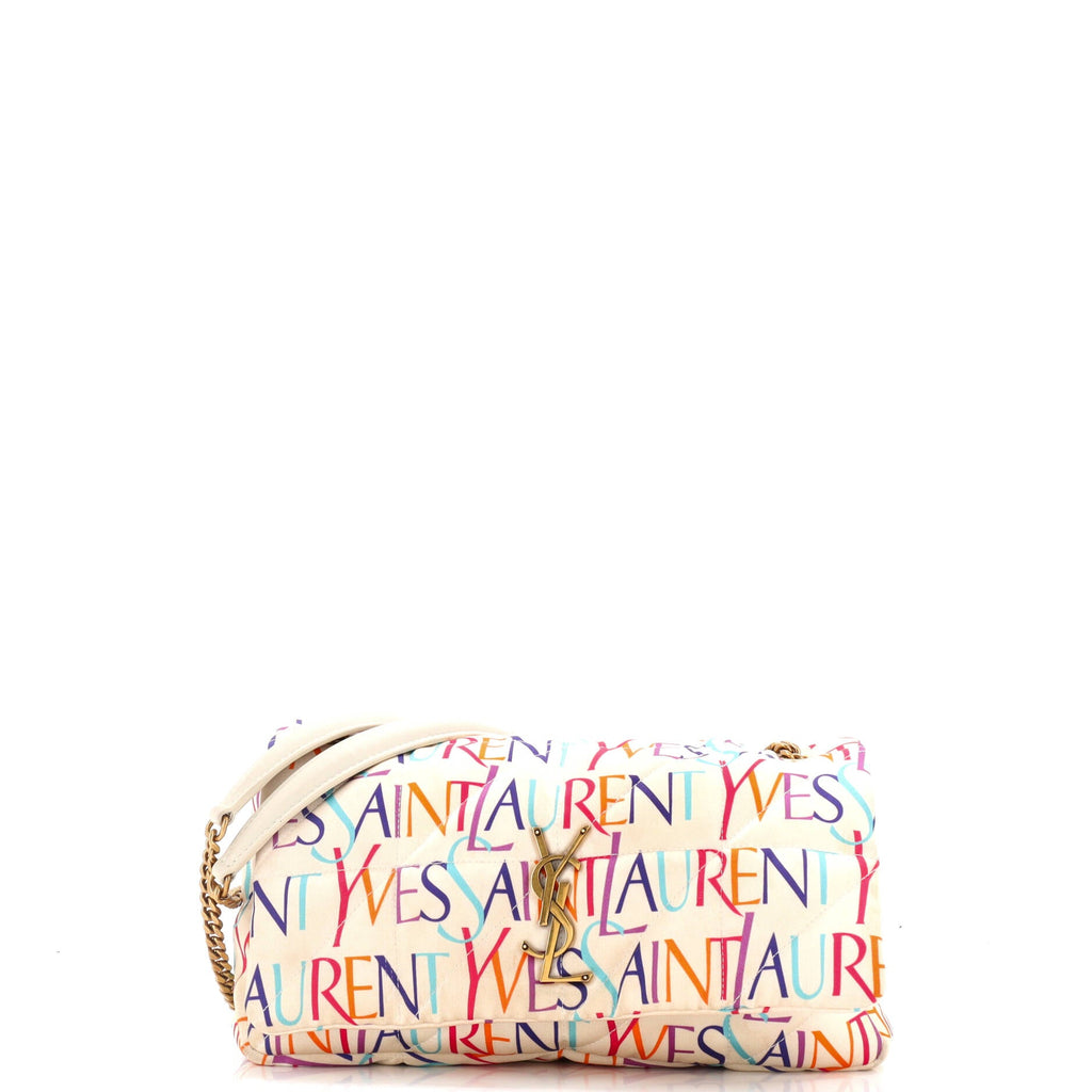 Jamie Flap Bag Quilted Printed Silk Medium