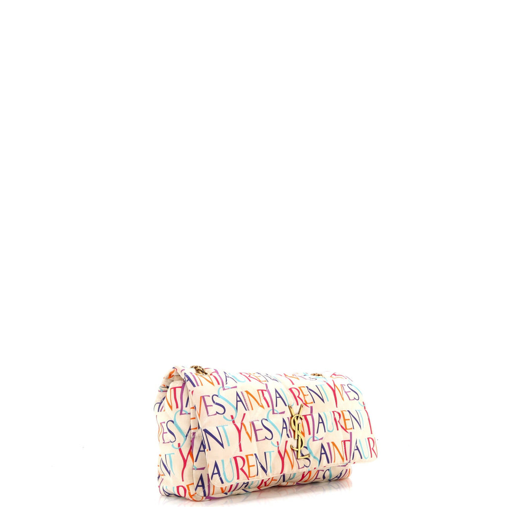 Jamie Flap Bag Quilted Printed Silk Medium