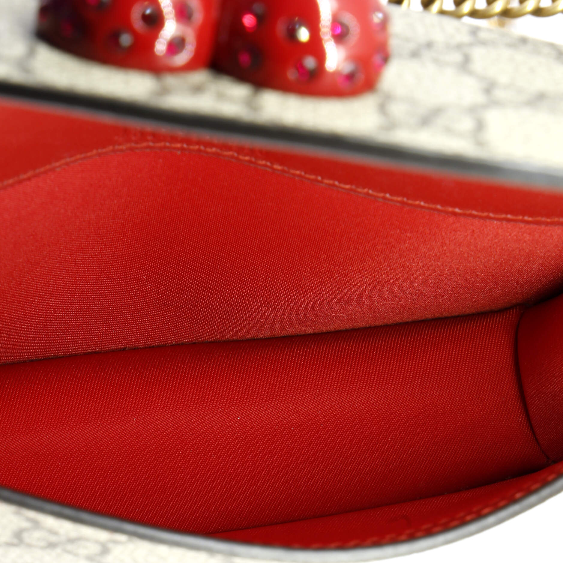 Cherries Wallet on Chain GG Coated Canvas Mini