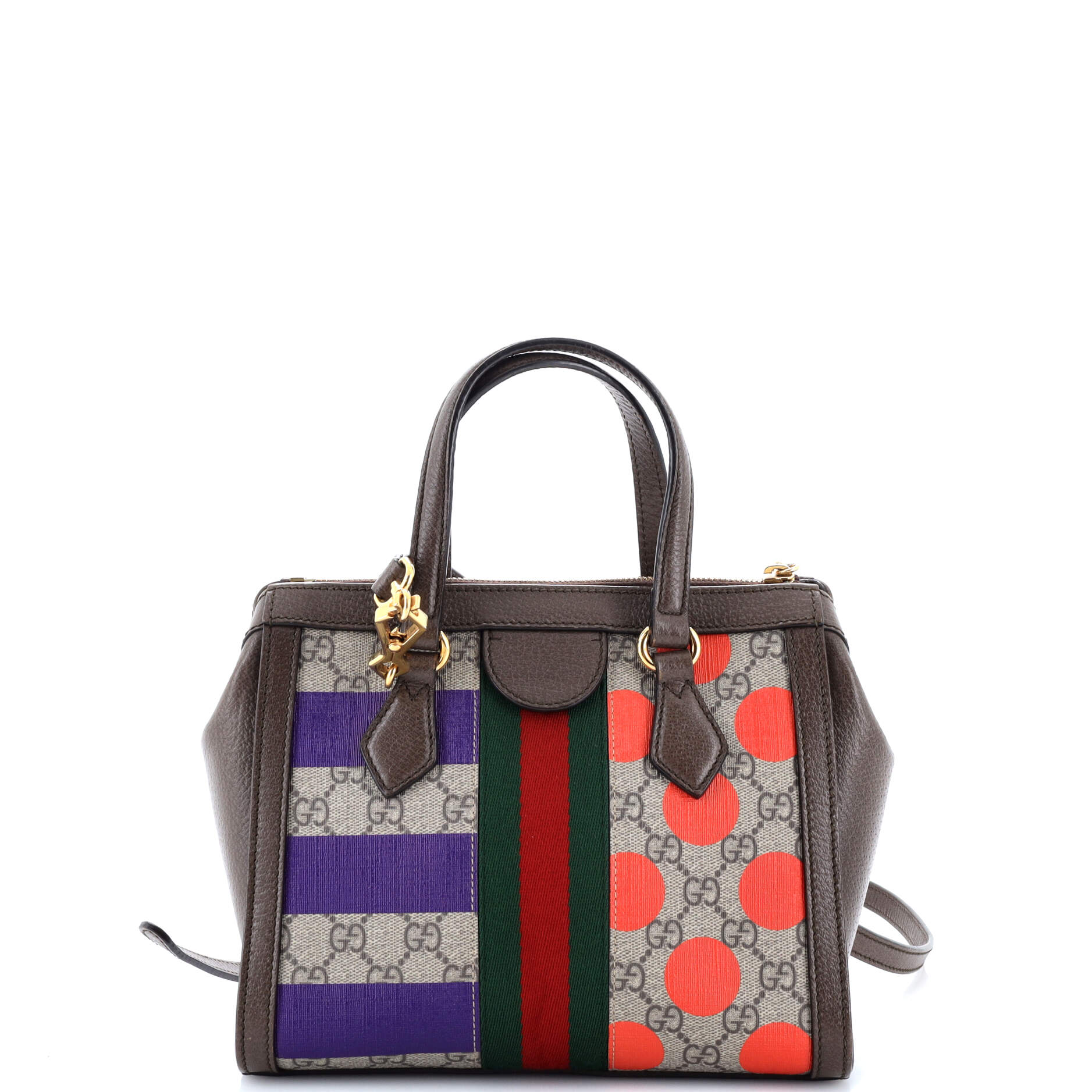 Ophidia Top Handle Tote Geometric GG Coated Canvas Small