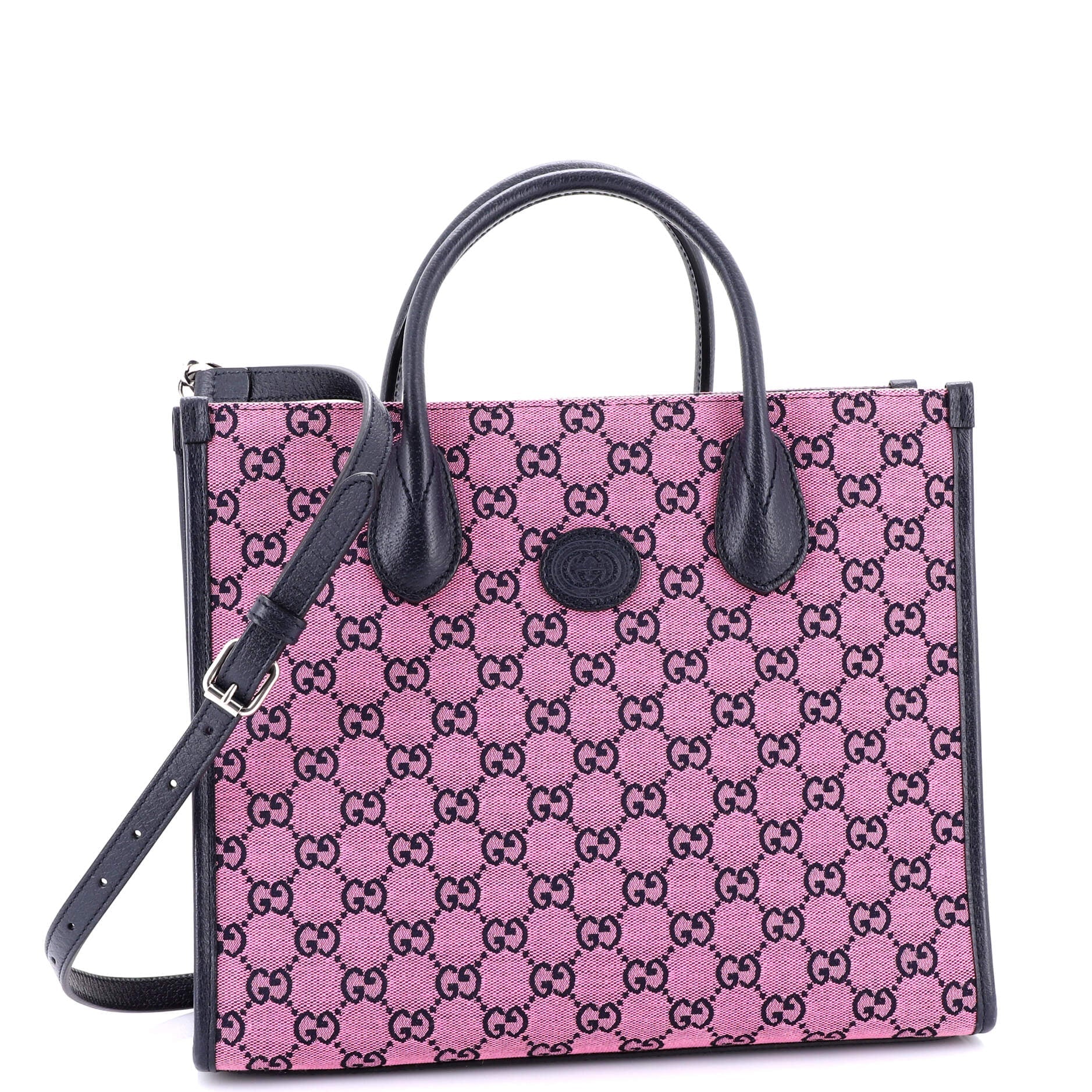 Structured Top Handle Open Tote GG Canvas Small