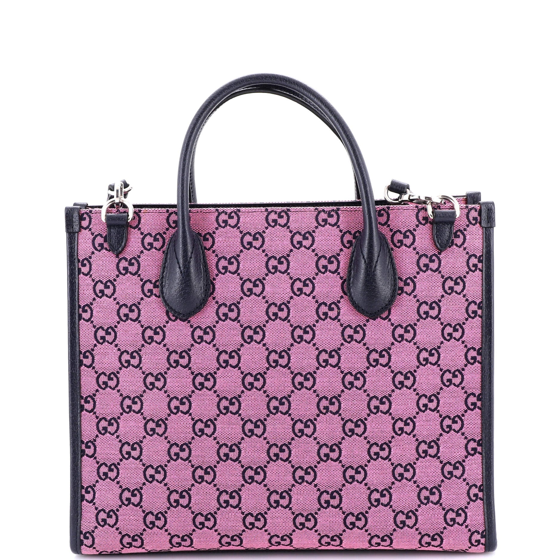 Structured Top Handle Open Tote GG Canvas Small