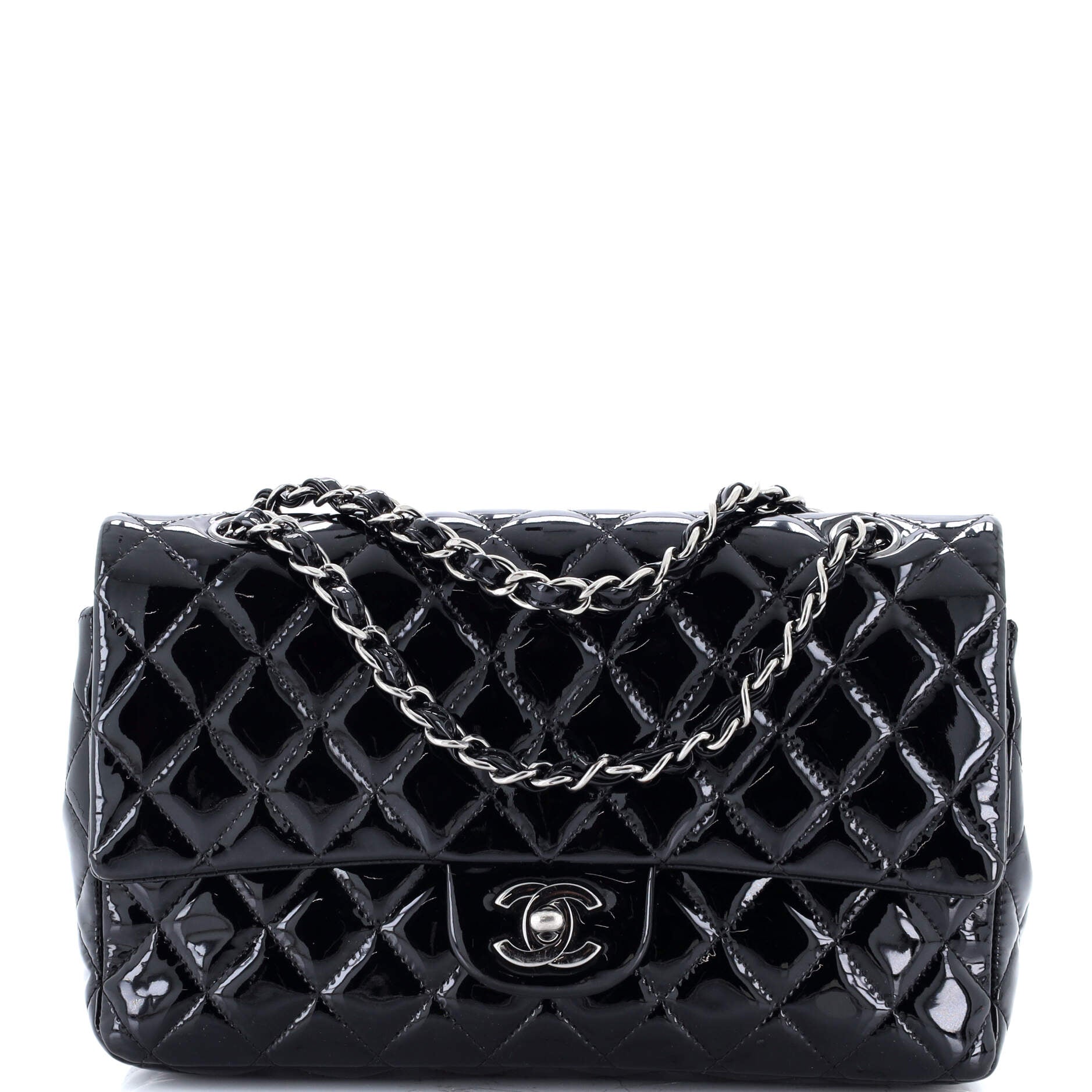 Classic Double Flap Bag Quilted Patent Medium
