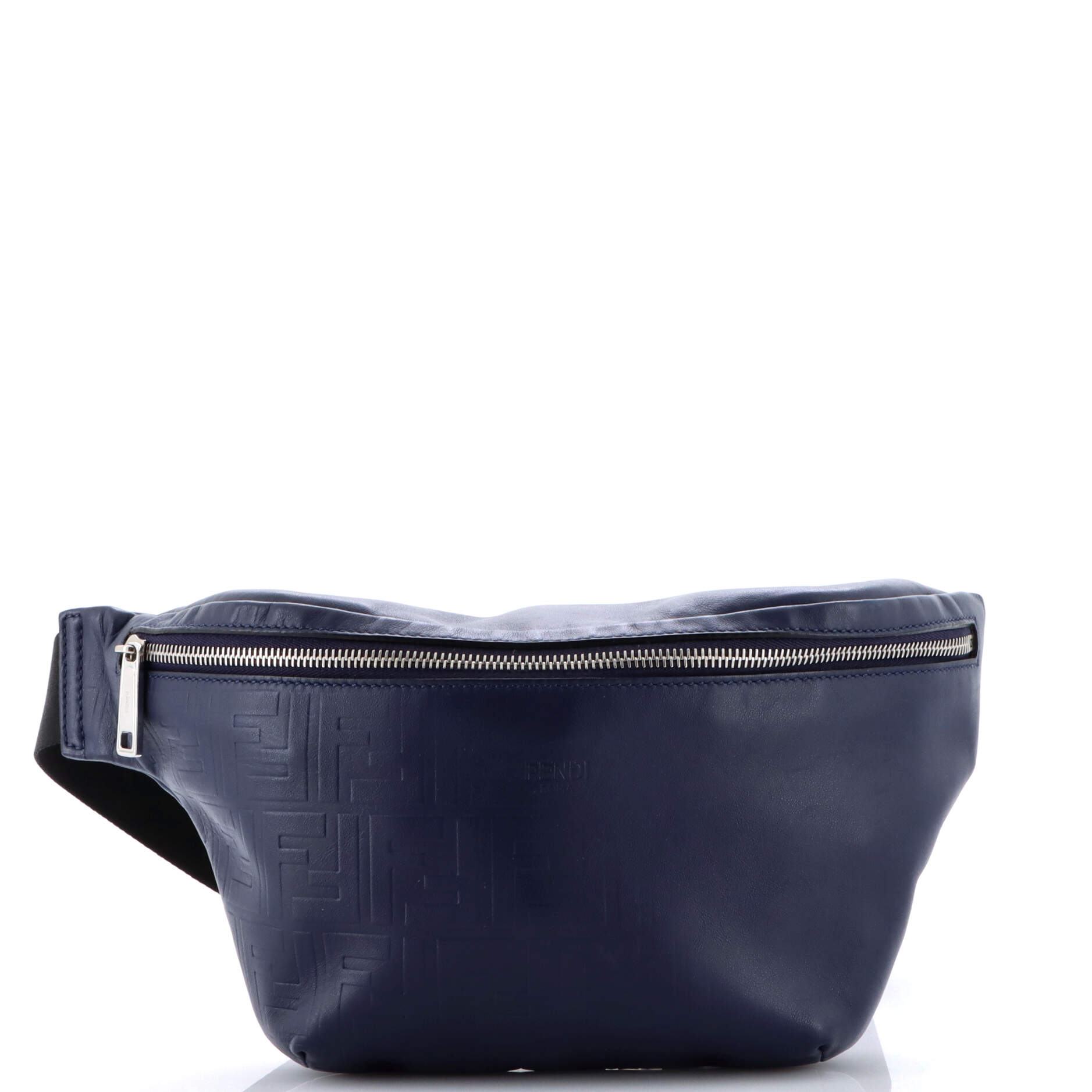 Zip Waist Bag Zucca Embossed Leather